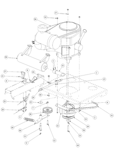 Kawasaki Engine Assembly Diagram and Parts List for M60-KW 53BB5D8X750-25HP-OHV Cub Cadet Lawn Tractor